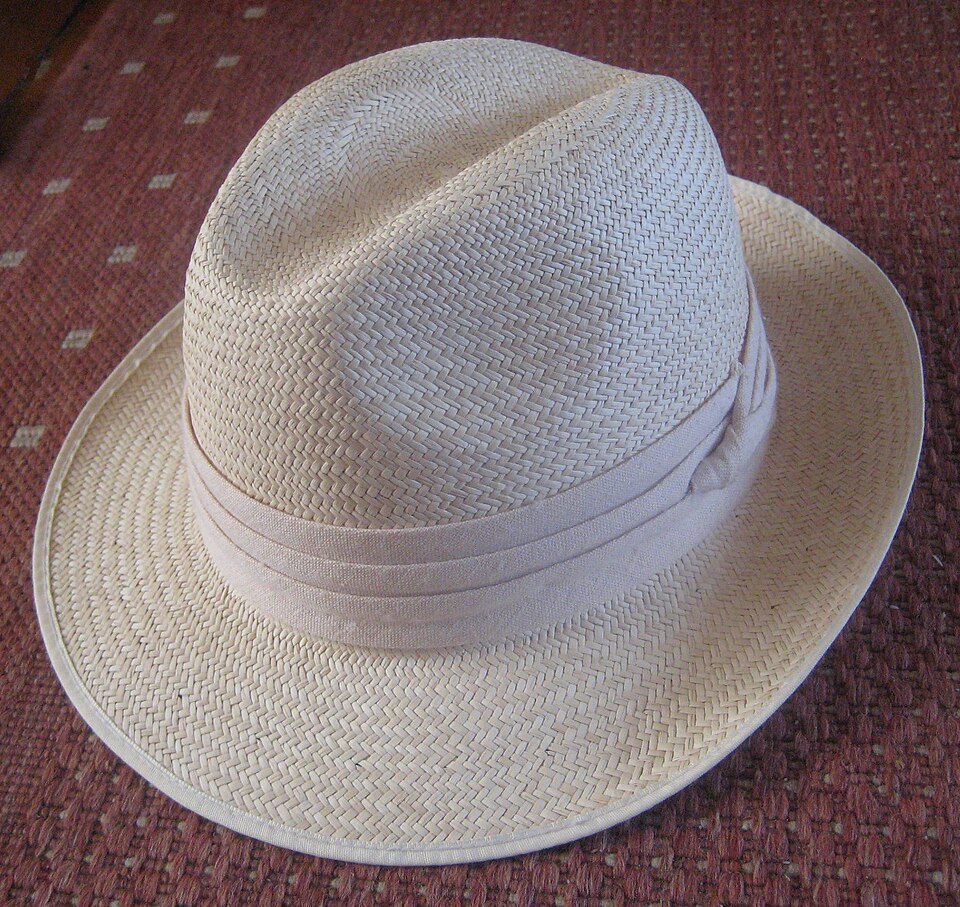 Elegant Panama hat with classic weave pattern